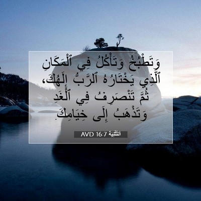 Picture 07 - اَلتَّثْنِيَة 16:7 AVD - وَتَطْبُخُ وَتَأْكُلُ فِي - Bible Verse Picture