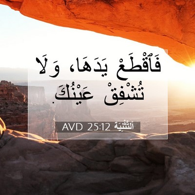 Picture 07 - اَلتَّثْنِيَة 25:12 AVD - فَٱقْطَعْ يَدَهَا، وَلَا - Bible Verse Picture
