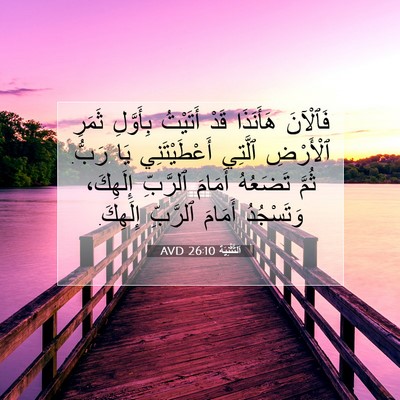 Picture 07 - اَلتَّثْنِيَة 26:10 AVD - فَٱلْآنَ هَأَنَذَا قَدْ - Bible Verse Picture