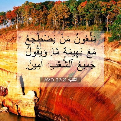 Picture 07 - اَلتَّثْنِيَة 27:21 AVD - مَلْعُونٌ مَنْ يَضْطَجِعُ - Bible Verse Picture