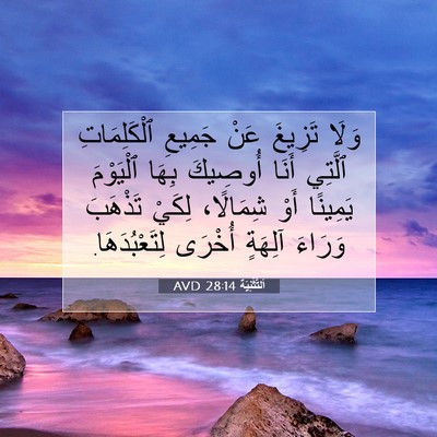 Picture 07 - اَلتَّثْنِيَة 28:14 AVD - وَلَا تَزِيغَ عَنْ جَمِيعِ - Bible Verse Picture
