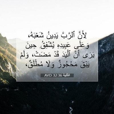 Picture 07 - اَلتَّثْنِيَة 32:36 AVD - لِأَنَّ ٱلرَّبَّ يَدِينُ - Bible Verse Picture