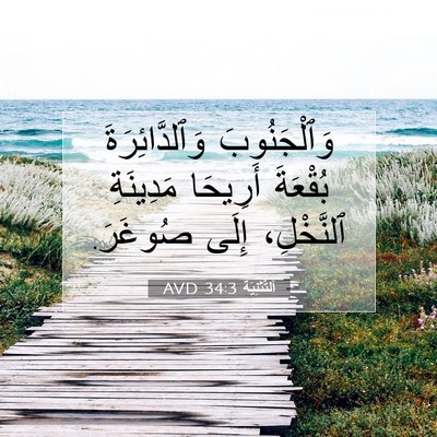 Picture 07 - اَلتَّثْنِيَة 34:3 AVD - وَٱلْجَنُوبَ - Bible Verse Picture