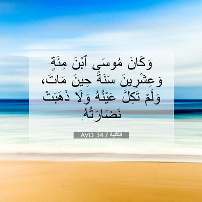 Picture 07 - اَلتَّثْنِيَة 34:7 AVD - وَكَانَ مُوسَى ٱبْنَ - Bible Verse Picture