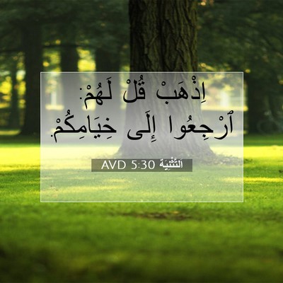 Picture 07 - اَلتَّثْنِيَة 5:30 AVD - اِذْهَبْ قُلْ لَهُمْ: - Bible Verse Picture