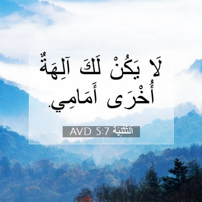 Picture 07 - اَلتَّثْنِيَة 5:7 AVD - لَا يَكُنْ لَكَ آلِهَةٌ - Bible Verse Picture