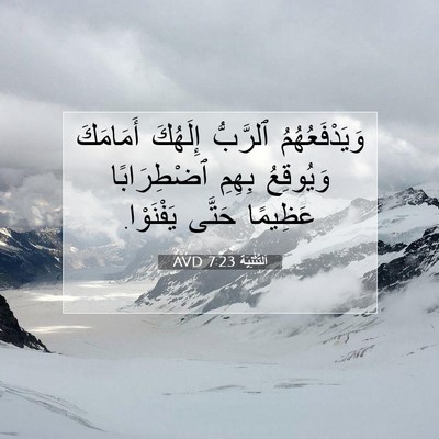 Picture 07 - اَلتَّثْنِيَة 7:23 AVD - وَيَدْفَعُهُمُ ٱلرَّبُّ - Bible Verse Picture
