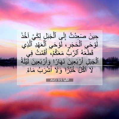 Picture 07 - اَلتَّثْنِيَة 9:9 AVD - حِينَ صَعِدْتُ إِلَى - Bible Verse Picture