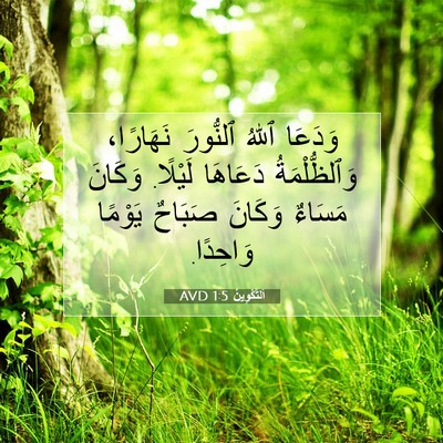 Picture 07 - اَلتَّكْوِينُ 1:5 AVD - وَدَعَا ٱللهُ ٱلنُّورَ - Bible Verse Picture