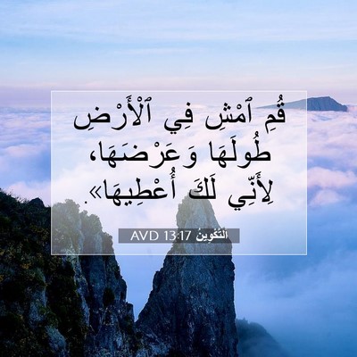 Picture 07 - اَلتَّكْوِينُ 13:17 AVD - قُمِ ٱمْشِ فِي ٱلْأَرْضِ - Bible Verse Picture