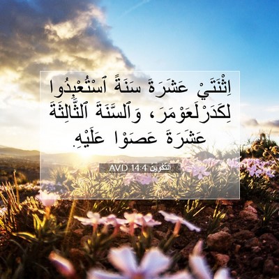Picture 07 - اَلتَّكْوِينُ 14:4 AVD - اِثْنَتَيْ عَشَرَةَ - Bible Verse Picture