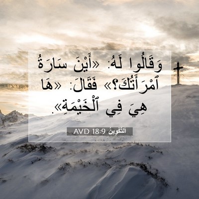 Picture 07 - اَلتَّكْوِينُ 18:9 AVD - وَقَالُوا لَهُ: «أَيْنَ - Bible Verse Picture