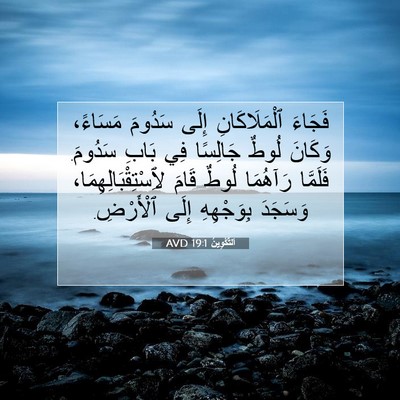 Picture 07 - اَلتَّكْوِينُ 19:1 AVD - فَجَاءَ ٱلْمَلَاكَانِ - Bible Verse Picture