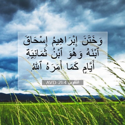 Picture 07 - اَلتَّكْوِينُ 21:4 AVD - وَخَتَنَ إِبْرَاهِيمُ - Bible Verse Picture