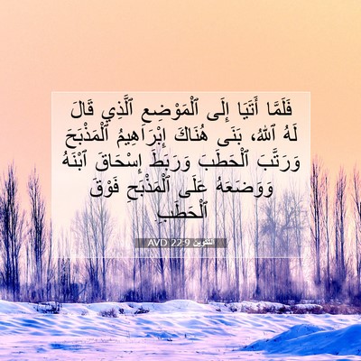 Picture 07 - اَلتَّكْوِينُ 22:9 AVD - فَلَمَّا أَتَيَا إِلَى - Bible Verse Picture