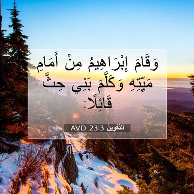Picture 07 - اَلتَّكْوِينُ 23:3 AVD - وَقَامَ إِبْرَاهِيمُ مِنْ - Bible Verse Picture
