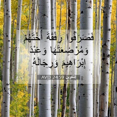 Picture 07 - اَلتَّكْوِينُ 24:59 AVD - فَصَرَفُوا رِفْقَةَ - Bible Verse Picture