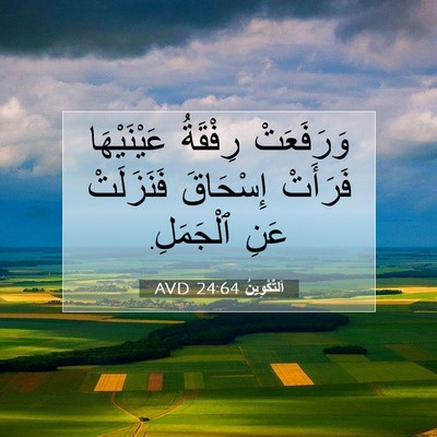Picture 07 - اَلتَّكْوِينُ 24:64 AVD - وَرَفَعَتْ رِفْقَةُ - Bible Verse Picture