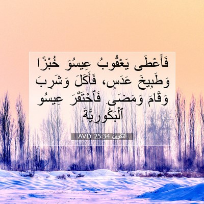 Picture 07 - اَلتَّكْوِينُ 25:34 AVD - فَأَعْطَى يَعْقُوبُ - Bible Verse Picture