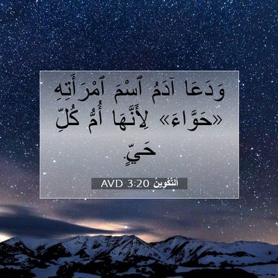 Picture 07 - اَلتَّكْوِينُ 3:20 AVD - وَدَعَا آدَمُ ٱسْمَ - Bible Verse Picture