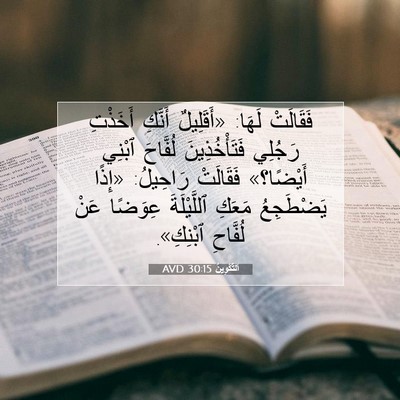 Picture 07 - اَلتَّكْوِينُ 30:15 AVD - فَقَالَتْ لَهَا: - Bible Verse Picture
