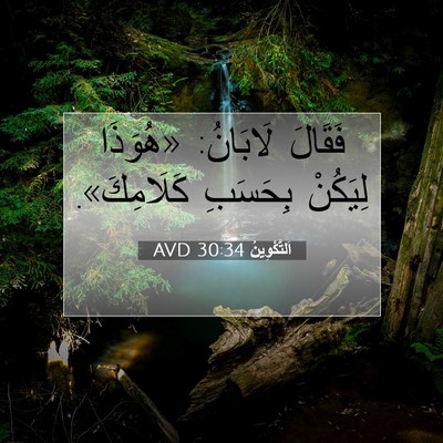 Picture 07 - اَلتَّكْوِينُ 30:34 AVD - فَقَالَ لَابَانُ: «هُوَذَا - Bible Verse Picture