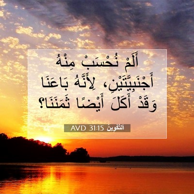 Picture 07 - اَلتَّكْوِينُ 31:15 AVD - أَلَمْ نُحْسَبْ مِنْهُ - Bible Verse Picture