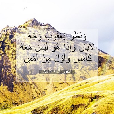 Picture 07 - اَلتَّكْوِينُ 31:2 AVD - وَنَظَرَ يَعْقُوبُ وَجْهَ - Bible Verse Picture