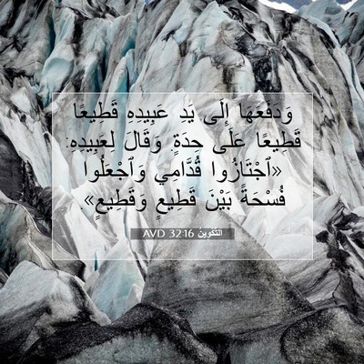 Picture 07 - اَلتَّكْوِينُ 32:16 AVD - وَدَفَعَهَا إِلَى يَدِ - Bible Verse Picture