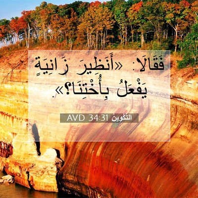 Picture 07 - اَلتَّكْوِينُ 34:31 AVD - فَقَالَا: «أَنَظِيرَ - Bible Verse Picture