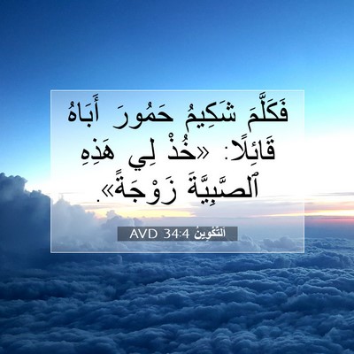 Picture 07 - اَلتَّكْوِينُ 34:4 AVD - فَكَلَّمَ شَكِيمُ حَمُورَ - Bible Verse Picture
