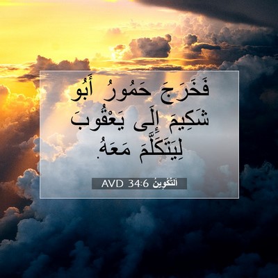 Picture 07 - اَلتَّكْوِينُ 34:6 AVD - فَخَرَجَ حَمُورُ أَبُو - Bible Verse Picture