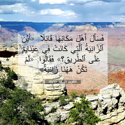 Picture 07 - اَلتَّكْوِينُ 38:21 AVD - فَسَأَلَ أَهْلَ - Bible Verse Picture