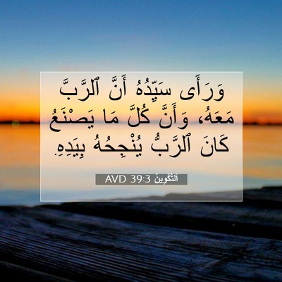 Picture 07 - اَلتَّكْوِينُ 39:3 AVD - وَرَأَى سَيِّدُهُ أَنَّ - Bible Verse Picture