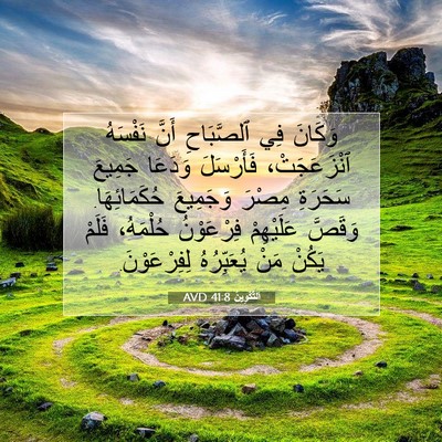 Picture 07 - اَلتَّكْوِينُ 41:8 AVD - وَكَانَ فِي ٱلصَّبَاحِ - Bible Verse Picture