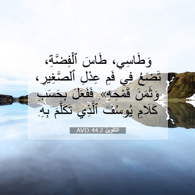 Picture 07 - اَلتَّكْوِينُ 44:2 AVD - وَطَاسِي، طَاسَ - Bible Verse Picture