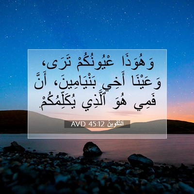 Picture 07 - اَلتَّكْوِينُ 45:12 AVD - وَهُوَذَا عْيُونُكُمْ - Bible Verse Picture