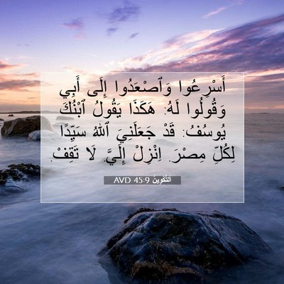 Picture 07 - اَلتَّكْوِينُ 45:9 AVD - أَسْرِعُوا وَٱصْعَدُوا - Bible Verse Picture