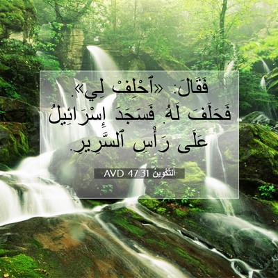 Picture 07 - اَلتَّكْوِينُ 47:31 AVD - فَقَالَ: «ٱحْلِفْ لِي». - Bible Verse Picture