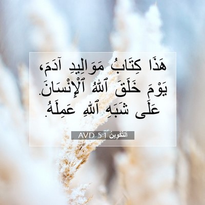 Picture 07 - اَلتَّكْوِينُ 5:1 AVD - هَذَا كِتَابُ مَوَالِيدِ - Bible Verse Picture