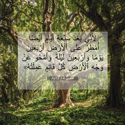 Picture 07 - اَلتَّكْوِينُ 7:4 AVD - لِأَنِّي بَعْدَ سَبْعَةِ - Bible Verse Picture