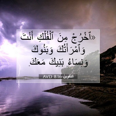 Picture 07 - اَلتَّكْوِينُ 8:16 AVD - «ٱخْرُجْ مِنَ ٱلْفُلْكِ - Bible Verse Picture