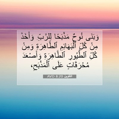 Picture 07 - اَلتَّكْوِينُ 8:20 AVD - وَبَنَى نُوحٌ مَذْبَحًا - Bible Verse Picture