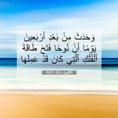 Picture 07 - اَلتَّكْوِينُ 8:6 AVD - وَحَدَثَ مِنْ بَعْدِ - Bible Verse Picture