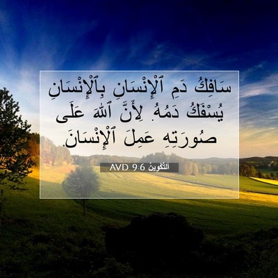 Picture 07 - اَلتَّكْوِينُ 9:6 AVD - سَافِكُ دَمِ ٱلْإِنْسَانِ - Bible Verse Picture