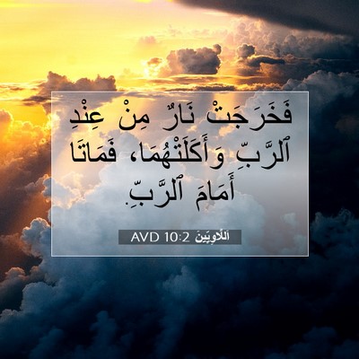 Picture 07 - اَللَّاوِيِّينَ 10:2 AVD - فَخَرَجَتْ نَارٌ مِنْ - Bible Verse Picture