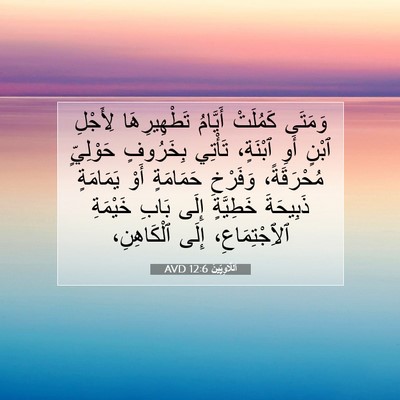 Picture 07 - اَللَّاوِيِّينَ 12:6 AVD - وَمَتَى كَمُلَتْ أَيَّامُ - Bible Verse Picture