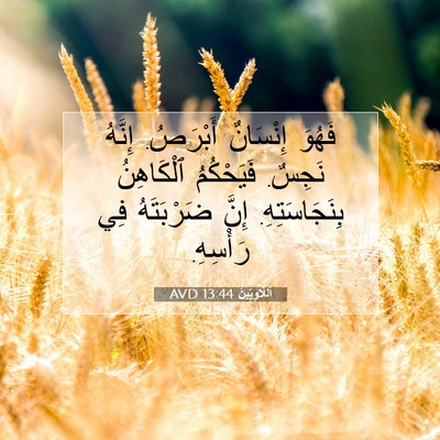 Picture 07 - اَللَّاوِيِّينَ 13:44 AVD - فَهُوَ إِنْسَانٌ أَبْرَصُ. - Bible Verse Picture