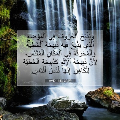Picture 07 - اَللَّاوِيِّينَ 14:13 AVD - وَيَذْبَحُ ٱلْخَرُوفَ فِي - Bible Verse Picture