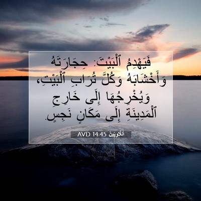 Picture 07 - اَللَّاوِيِّينَ 14:45 AVD - فَيَهْدِمُ ٱلْبَيْتَ: - Bible Verse Picture